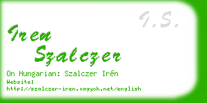 iren szalczer business card